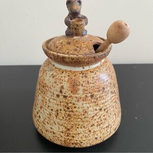 Ceramic Honey Bear Handmade Pottery Jar